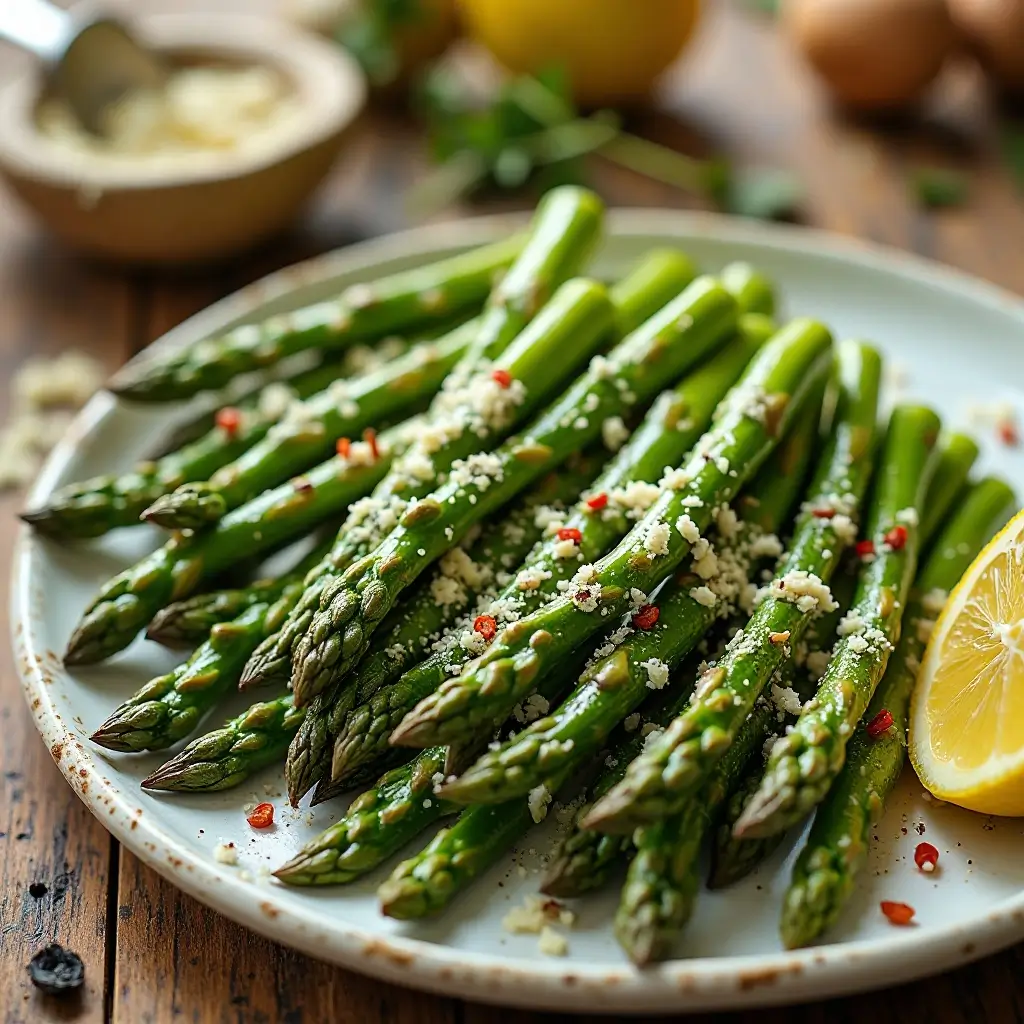 Air Fryer Asparagus with Parmesan