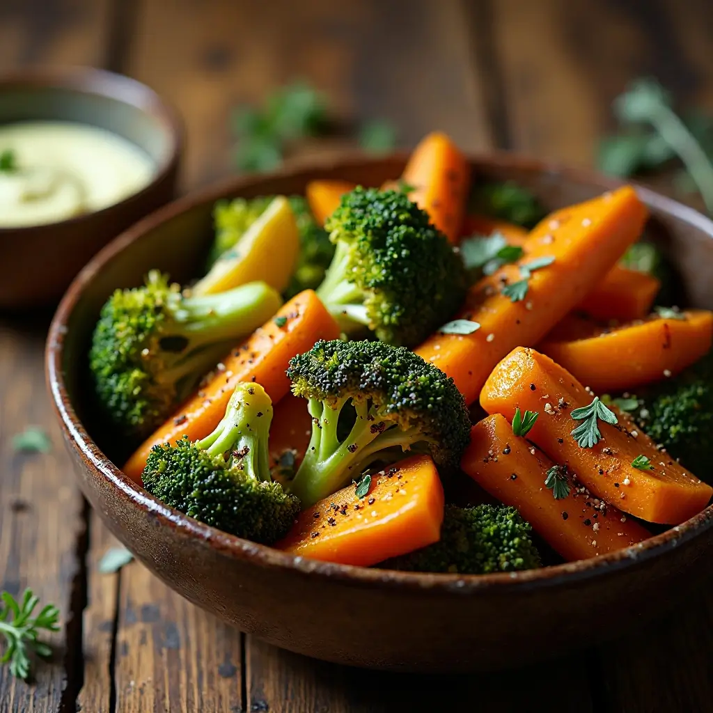 Air Fryer Broccoli and Carrots