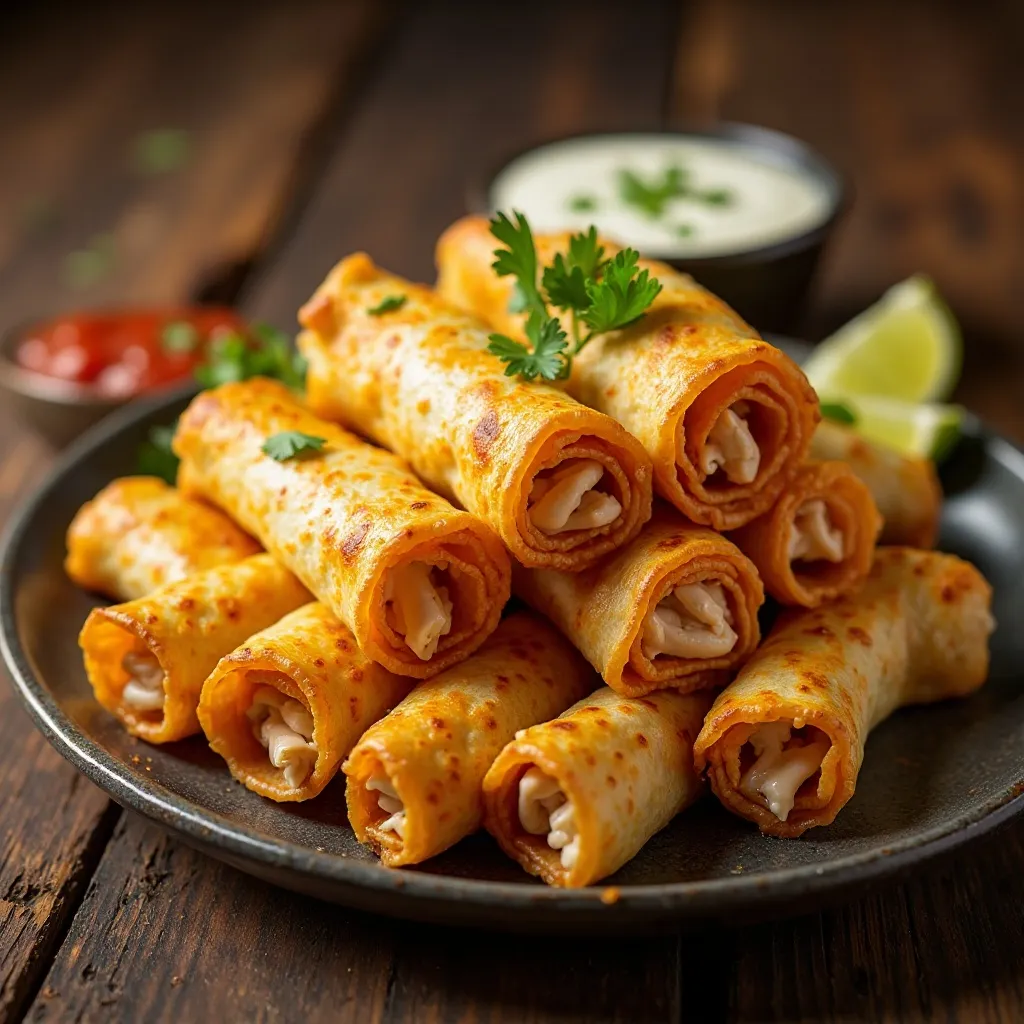 Air Fryer Chicken Flautas