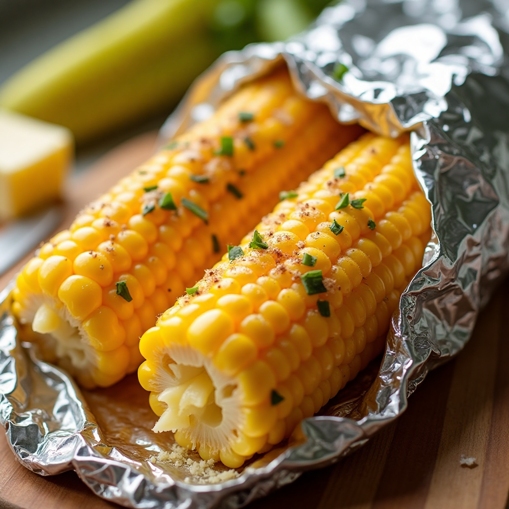 Air Fryer Corn on the Cob in Foil