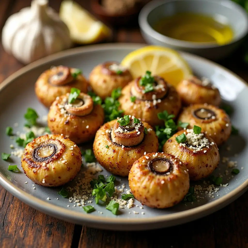 Air Fryer Garlic Mushrooms