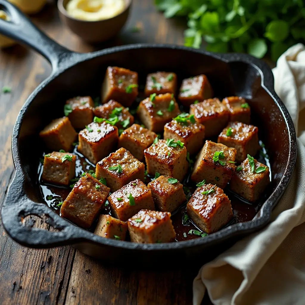 Air Fryer Garlic Steak Bites