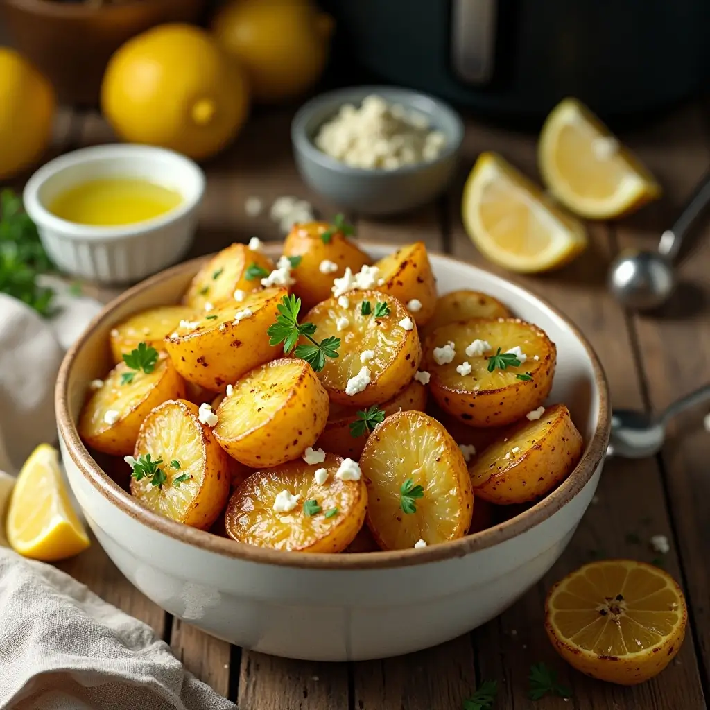 Air Fryer Lemon Potatoes
