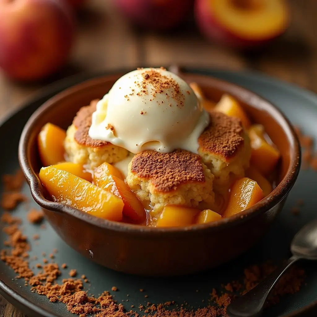 Air Fryer Peach Cobbler