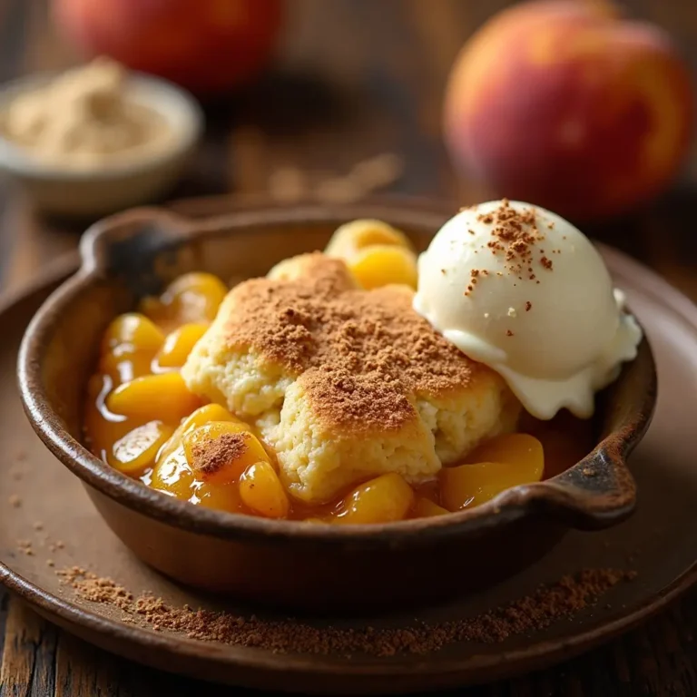 Air Fryer Peach Cobbler