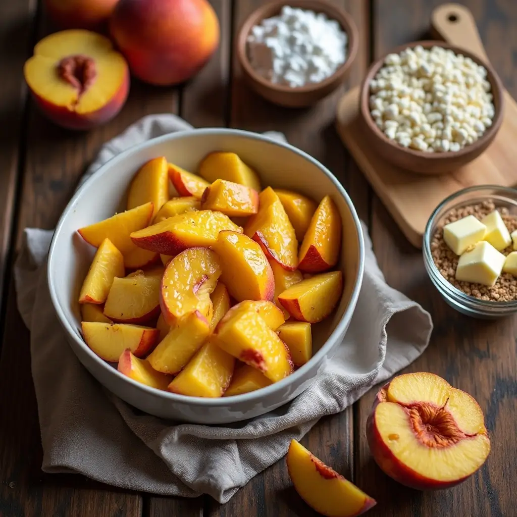 Air Fryer Peach Cobbler