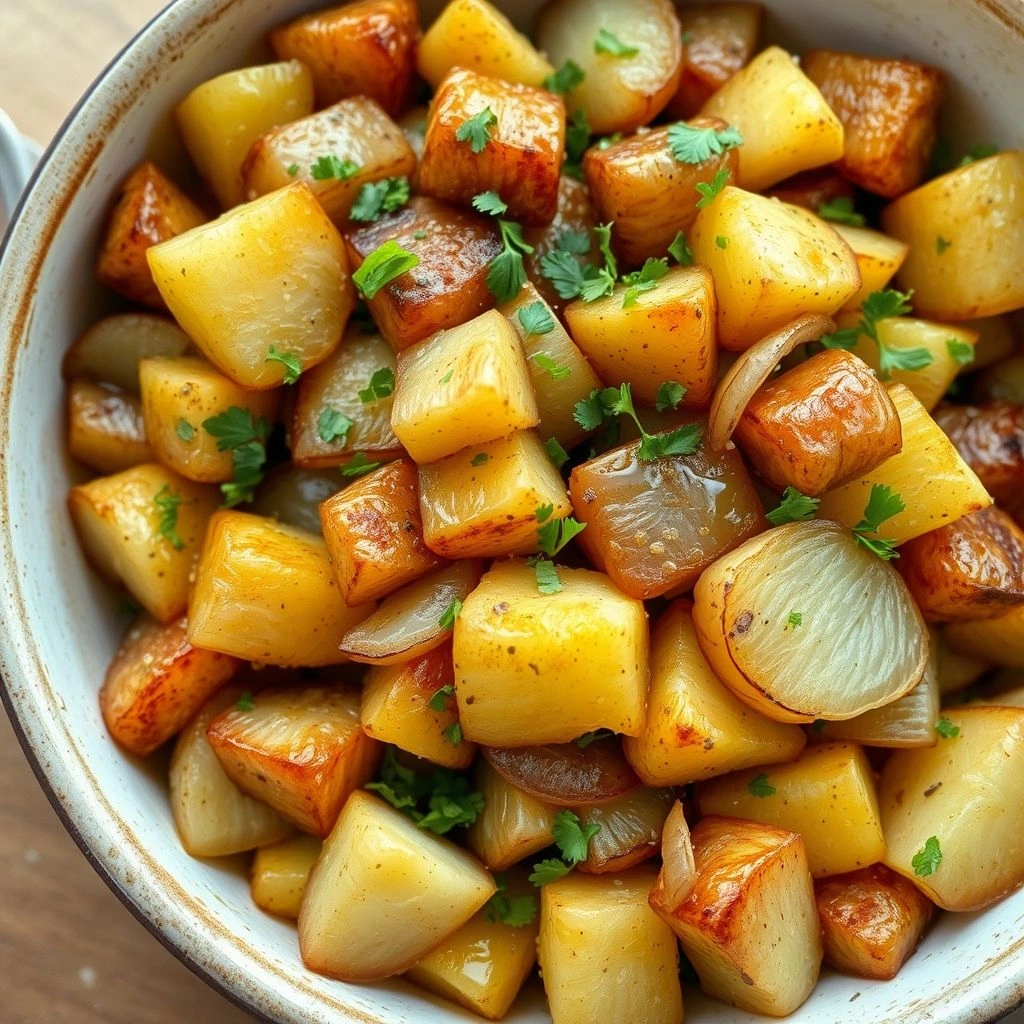 Air Fryer Potatoes and Onions