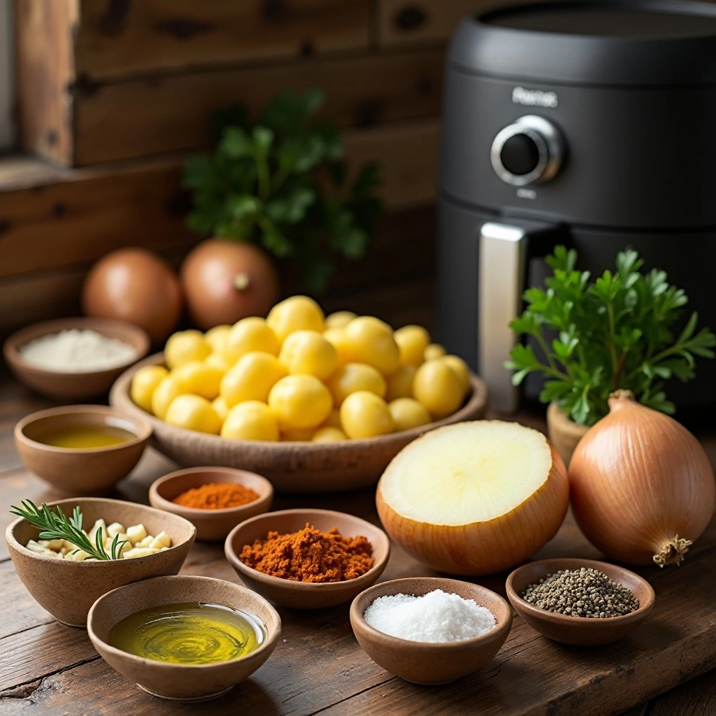 Air Fryer Potatoes and Onions