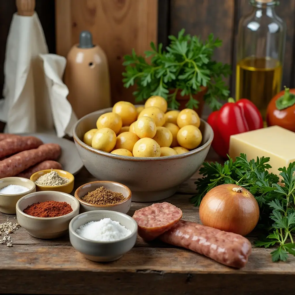 Air Fryer Potatoes and Sausage