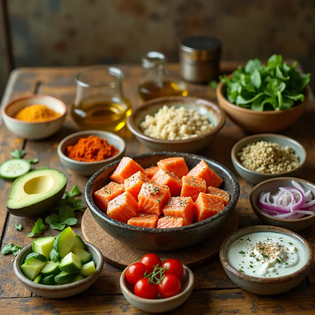 Air Fryer Salmon Bites Bowl