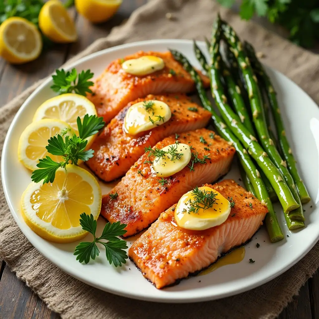 Air Fryer Salmon and Asparagus