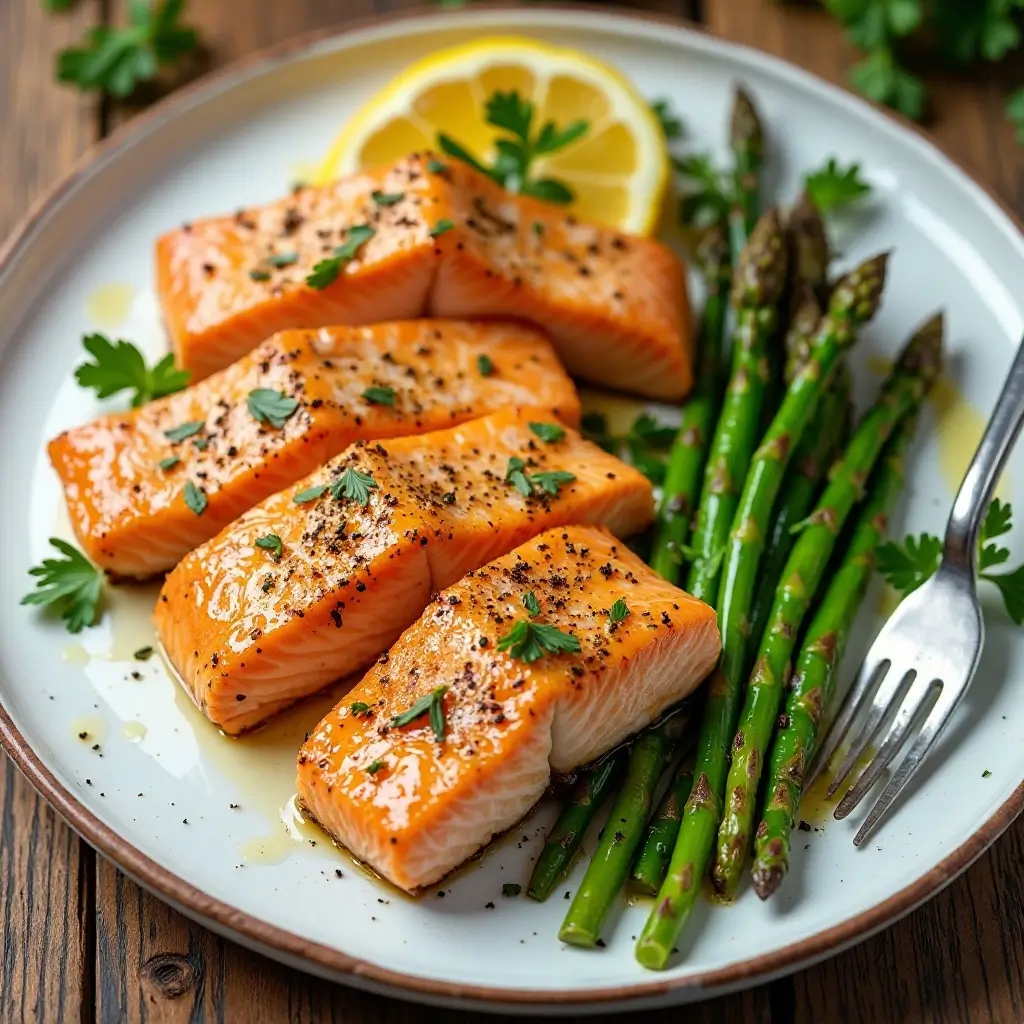 Air Fryer Salmon and Asparagus