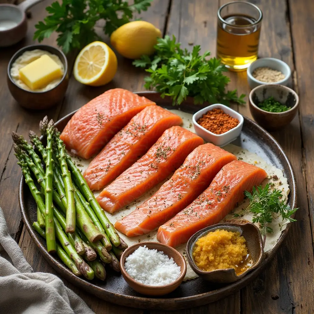 Air Fryer Salmon and Asparagus