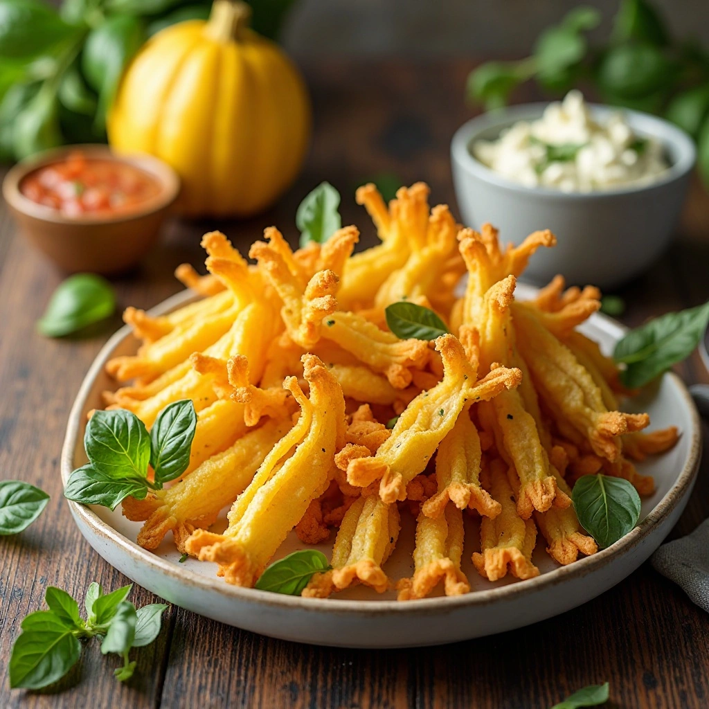 Air Fryer Squash Blossoms