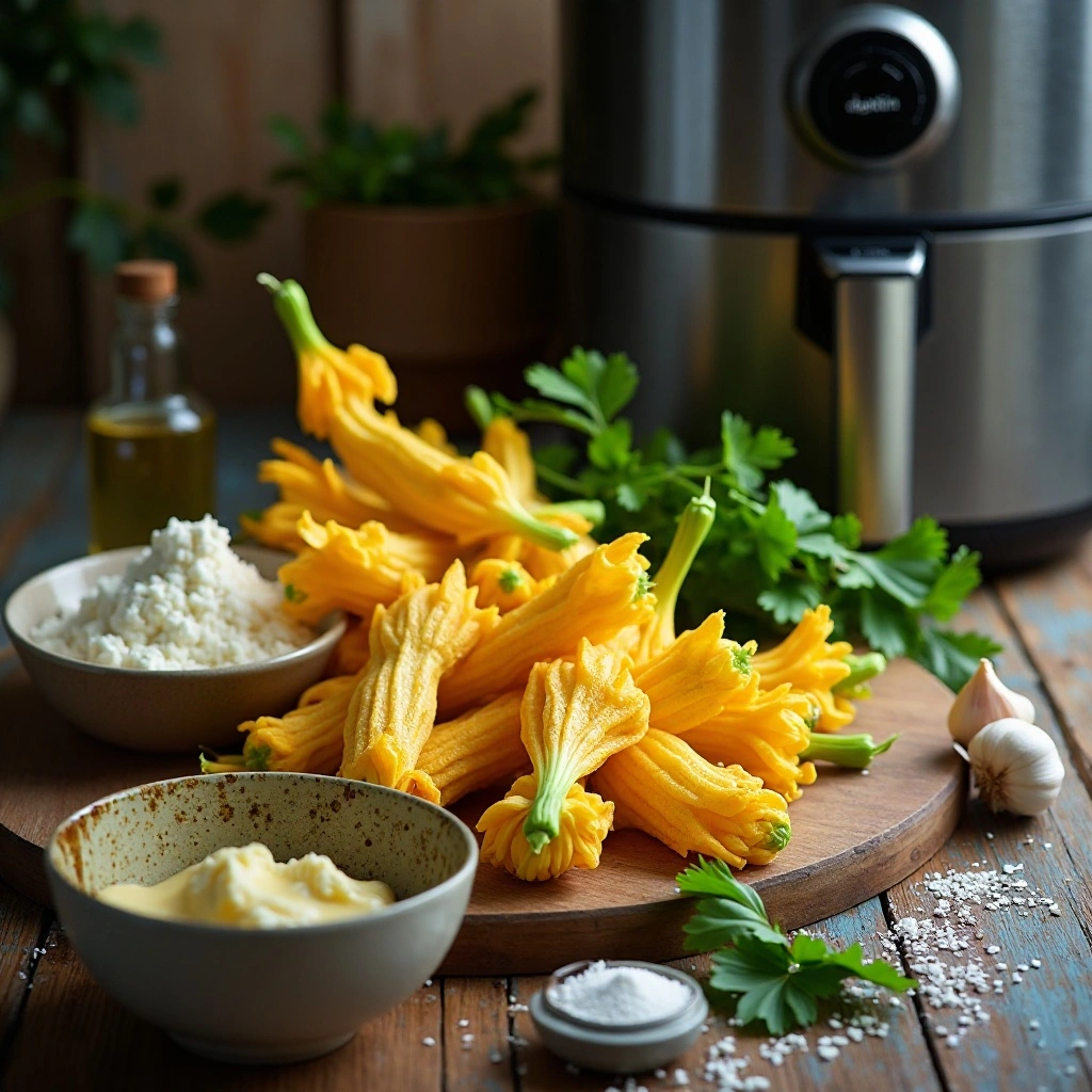 Air Fryer Squash Blossoms