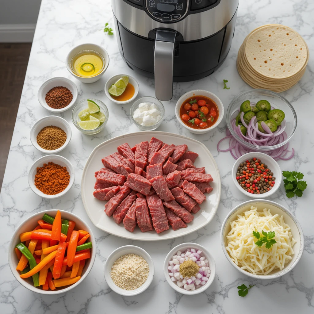 Air Fryer Steak Fajitas