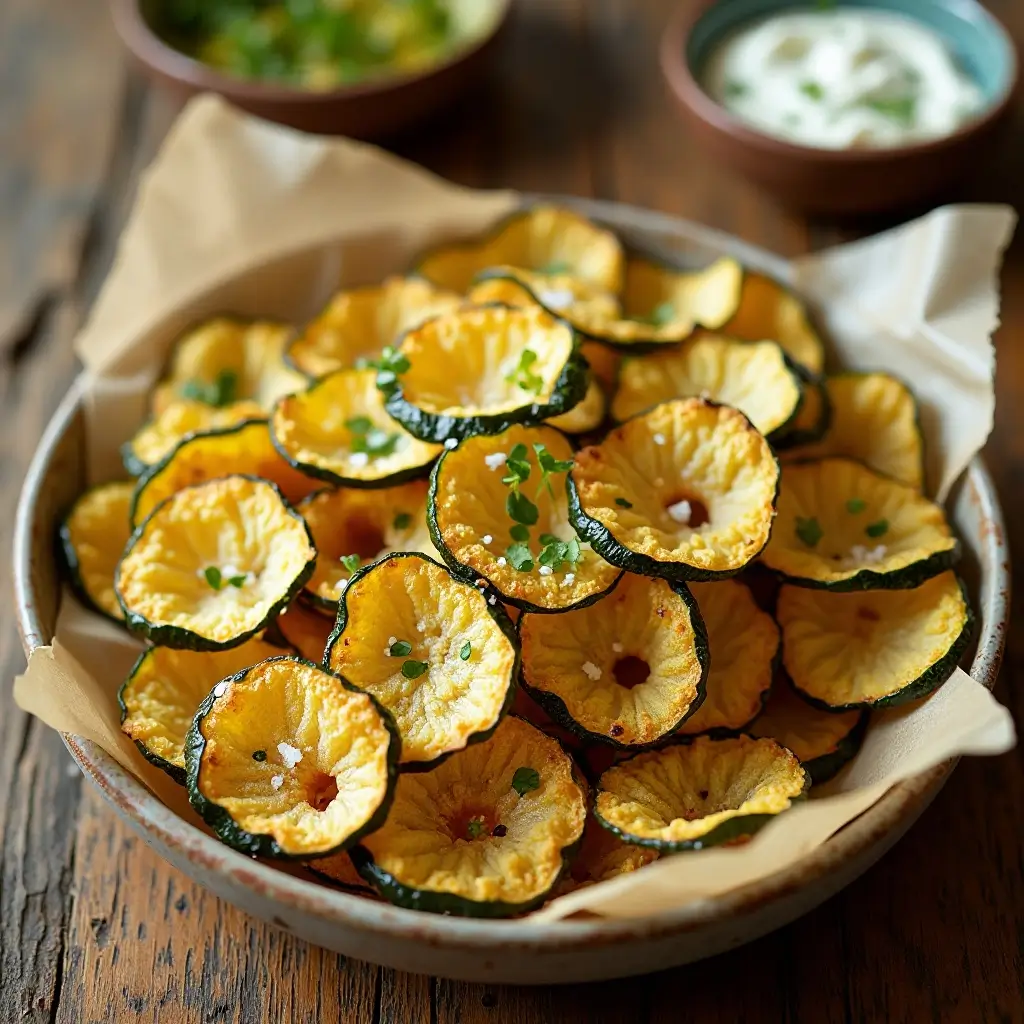 Air Fryer Zucchini Chips No Breading