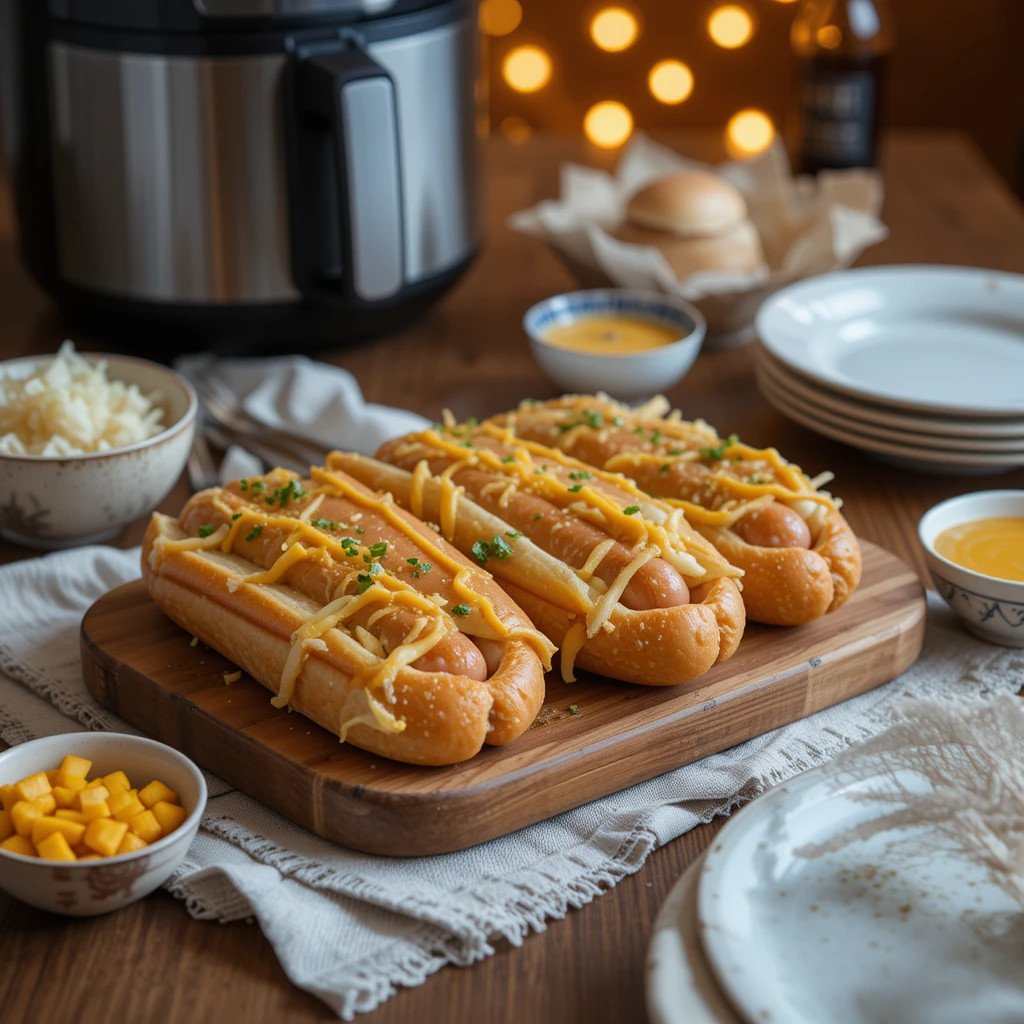 Cheddar Brats in Air Fryer