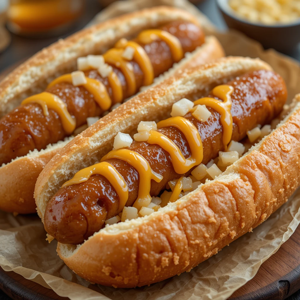 Cheddar Brats in Air Fryer