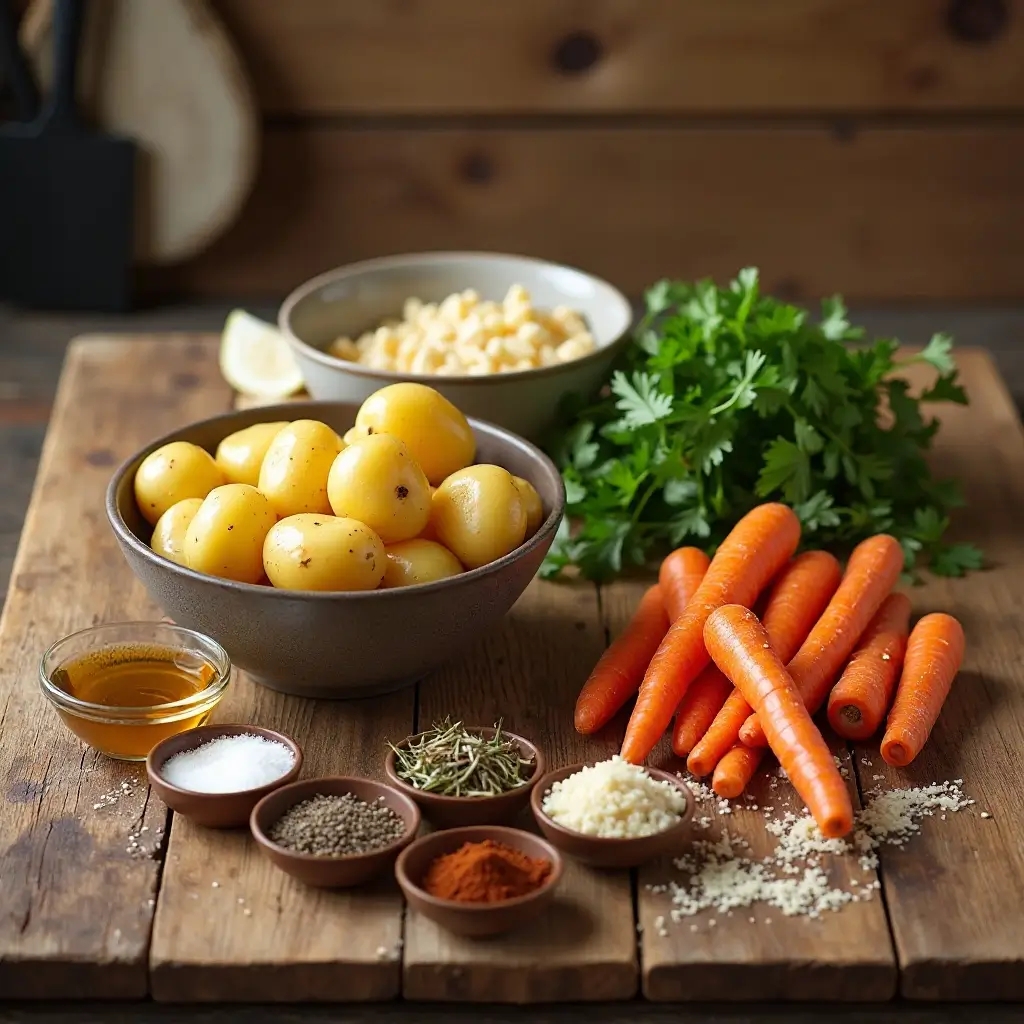 Roasted Potatoes and Carrots in Air Fryer