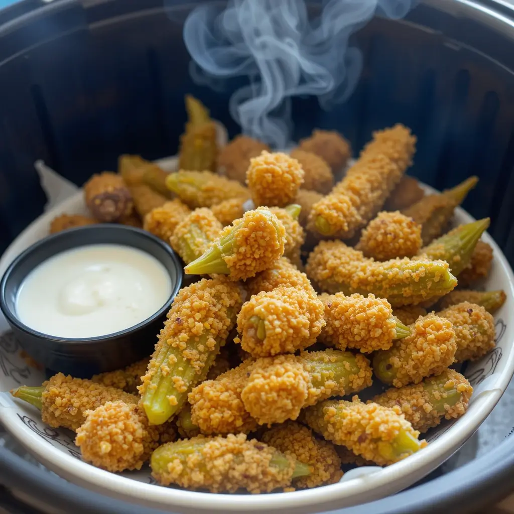 Air Fryer Breaded Okra