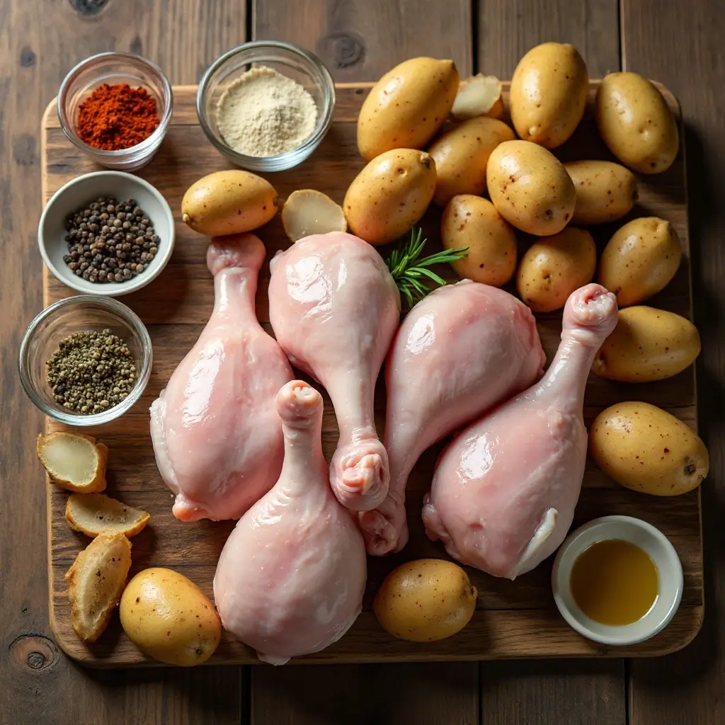 Air Fryer Chicken Legs and Potatoes