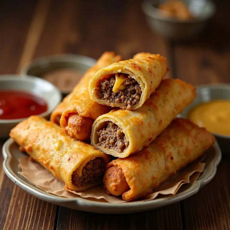Air Fryer Cheeseburger Egg Rolls