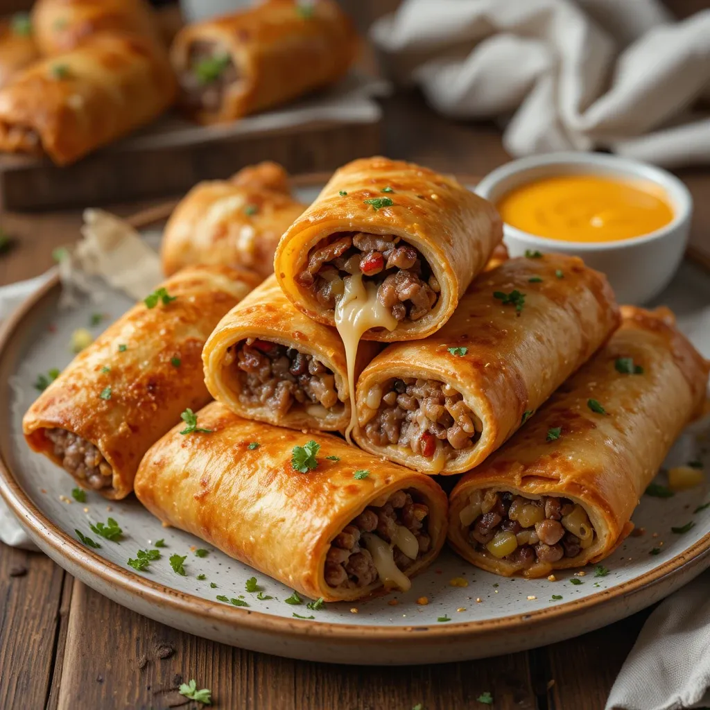 Air Fryer Cheesesteak Egg Rolls 