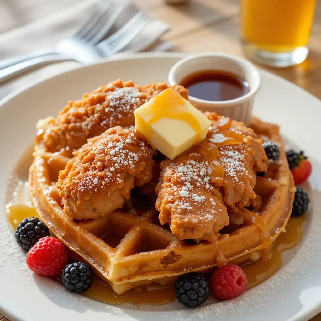 Air Fryer Chicken and Waffles