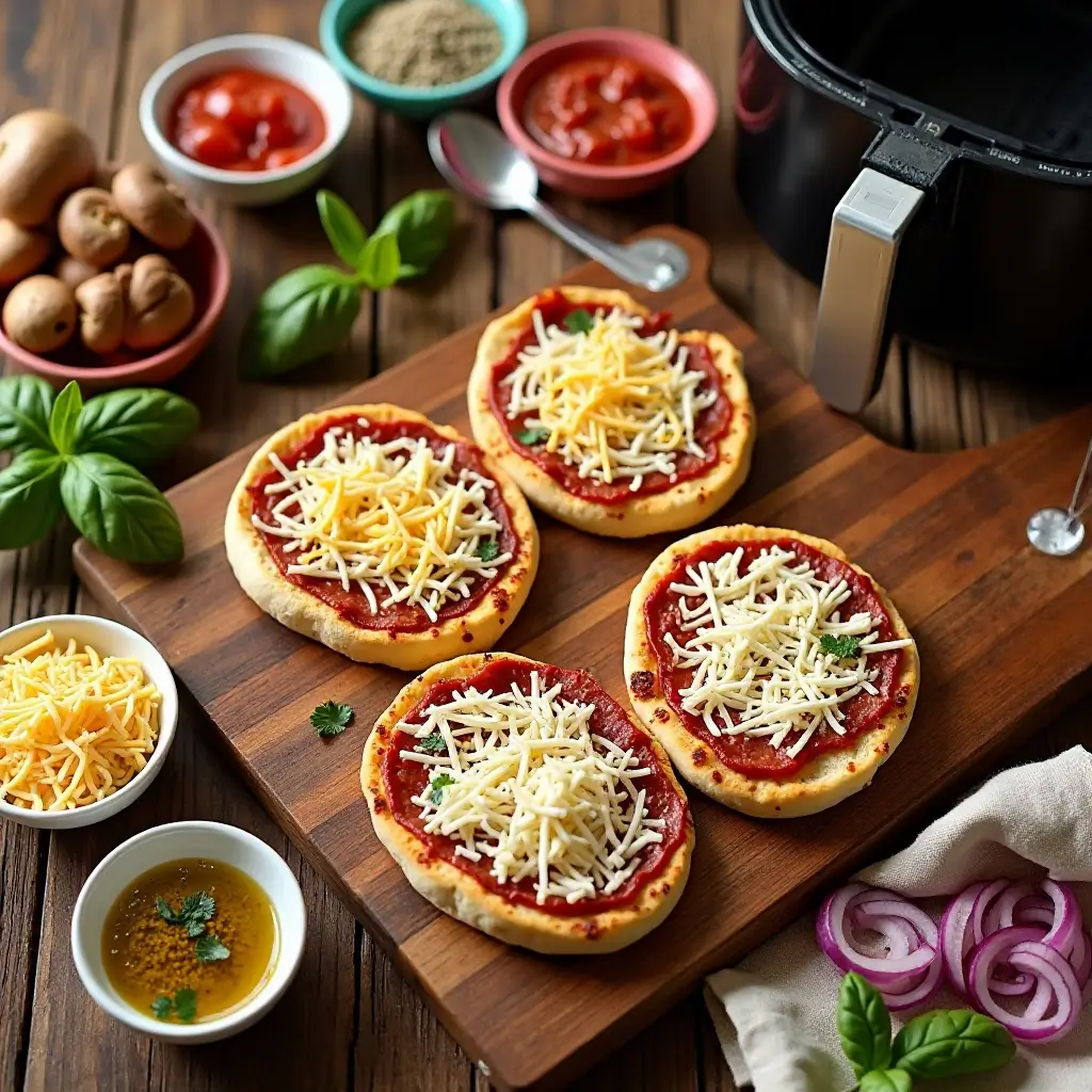 Air Fryer English Muffin Pizzas