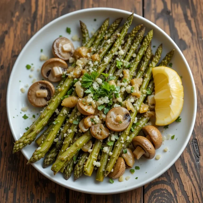 Air Fryer Asparagus and Mushrooms