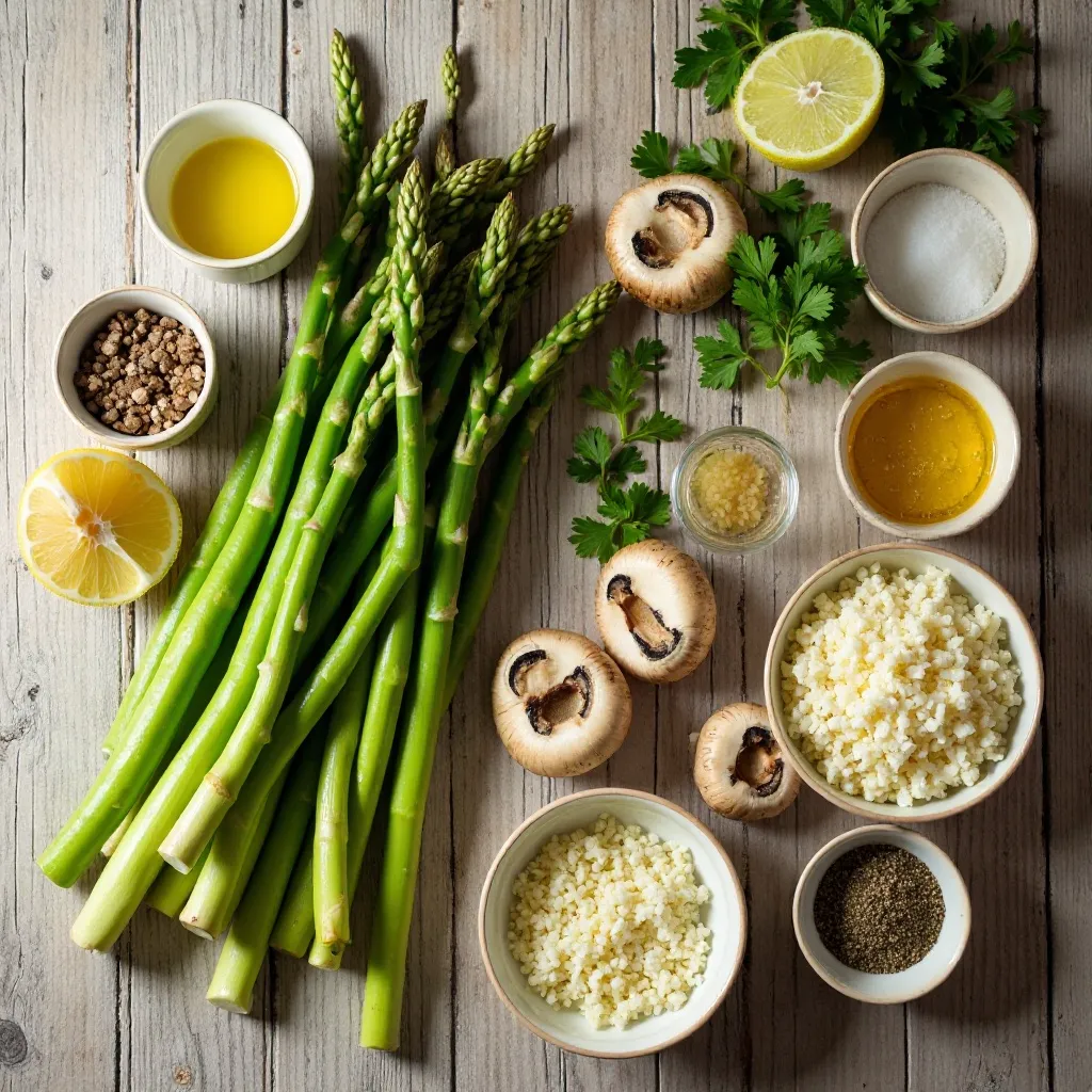 Air Fryer Asparagus and Mushrooms
