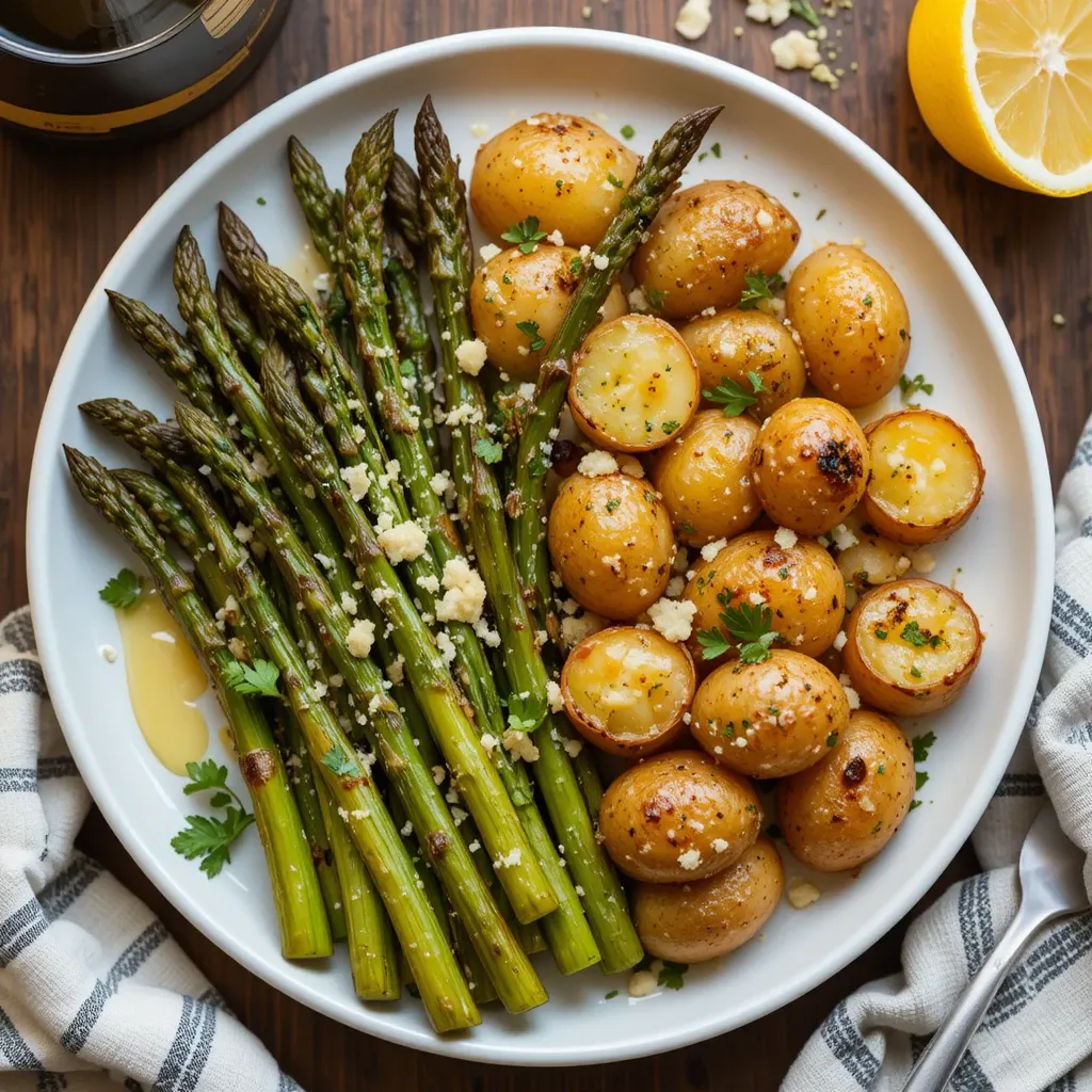 Air Fryer Asparagus and Potatoes