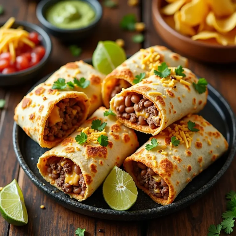 Air Fryer Beef and Bean Burritos