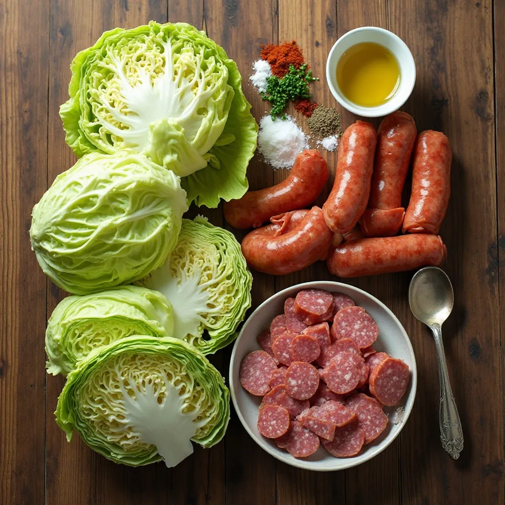 Air Fryer Cabbage and Kielbasa