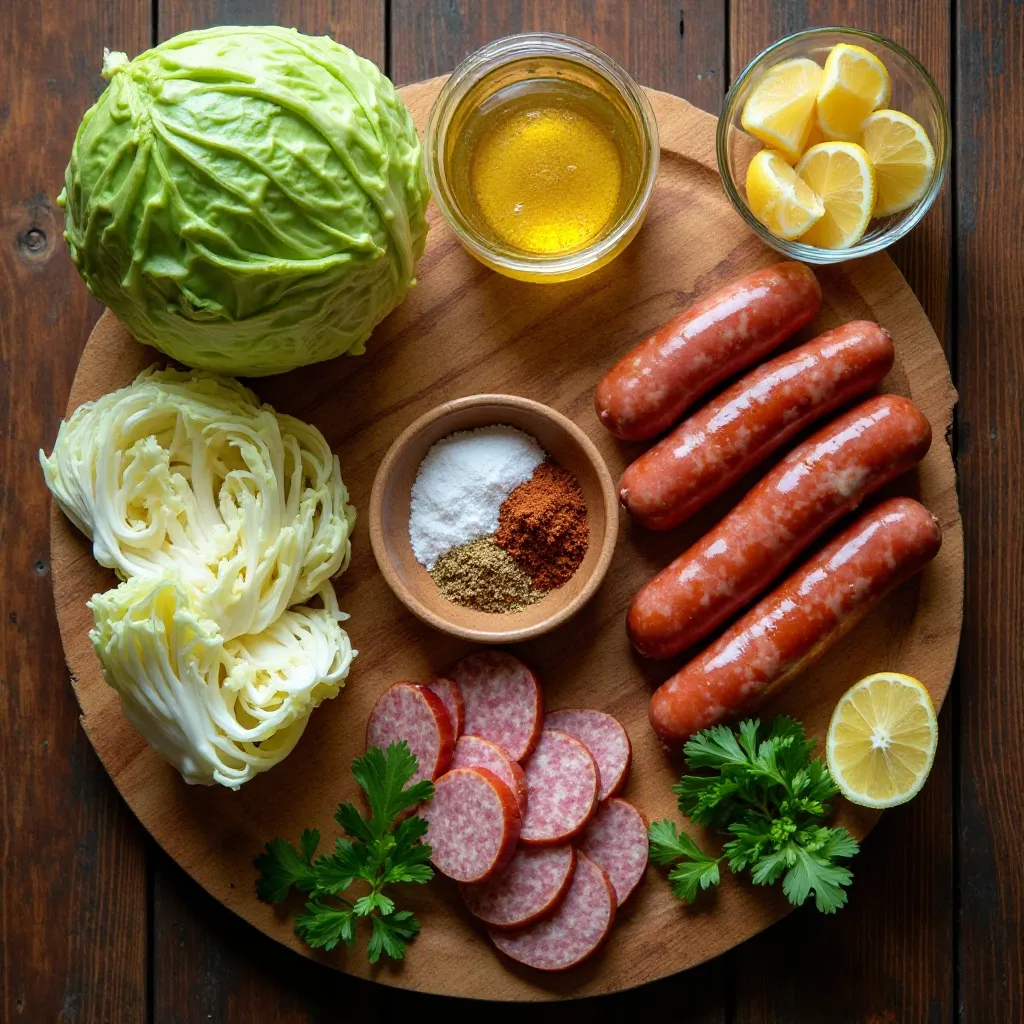 Air Fryer Cabbage and Sausage