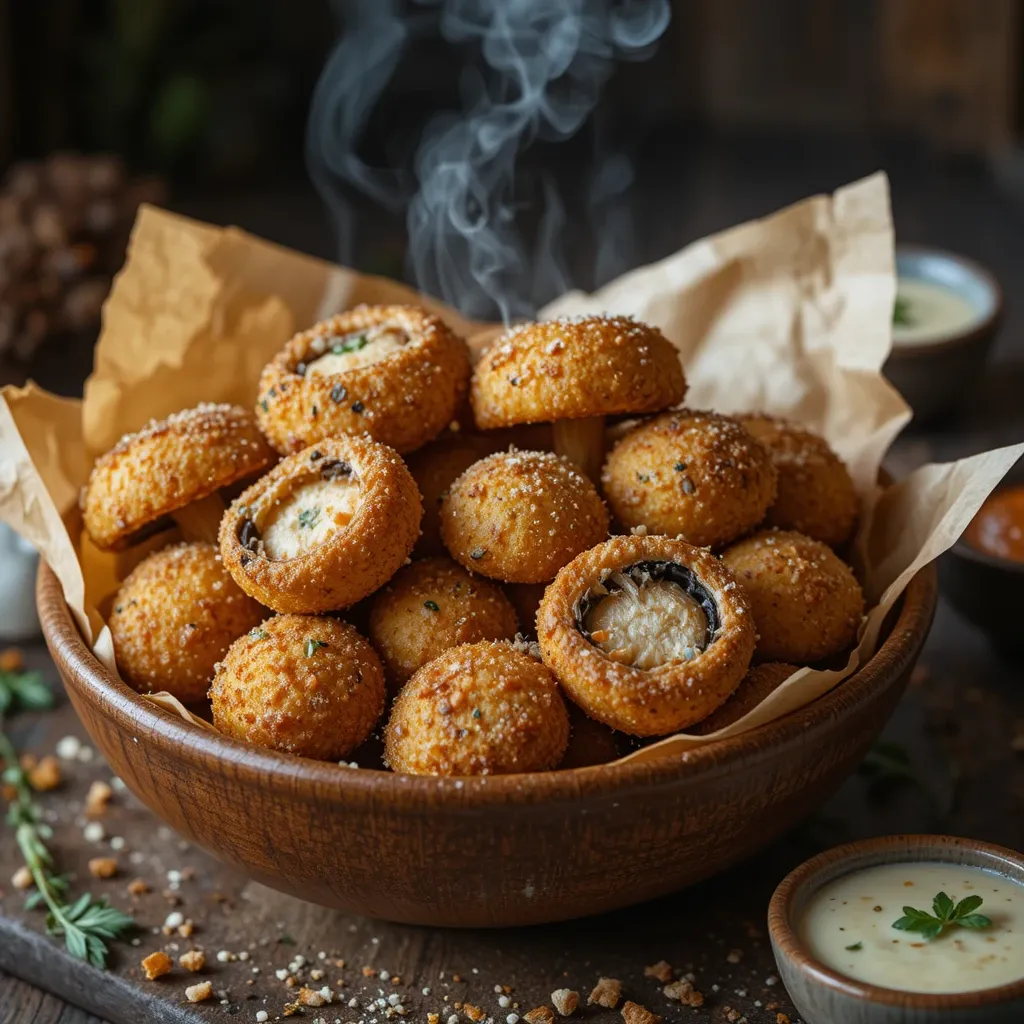 Air Fryer Deep Fried Mushrooms