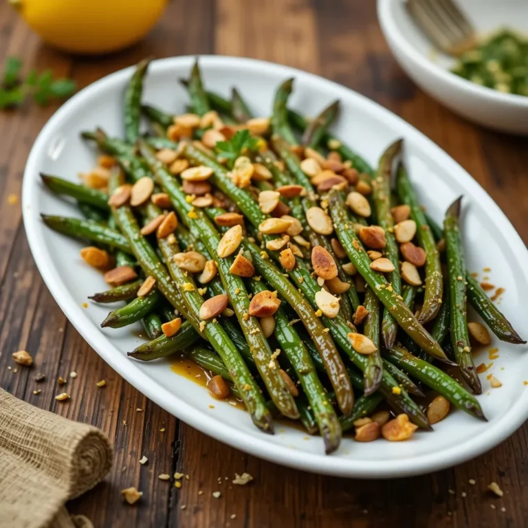 Air Fryer Green Beans Almondine