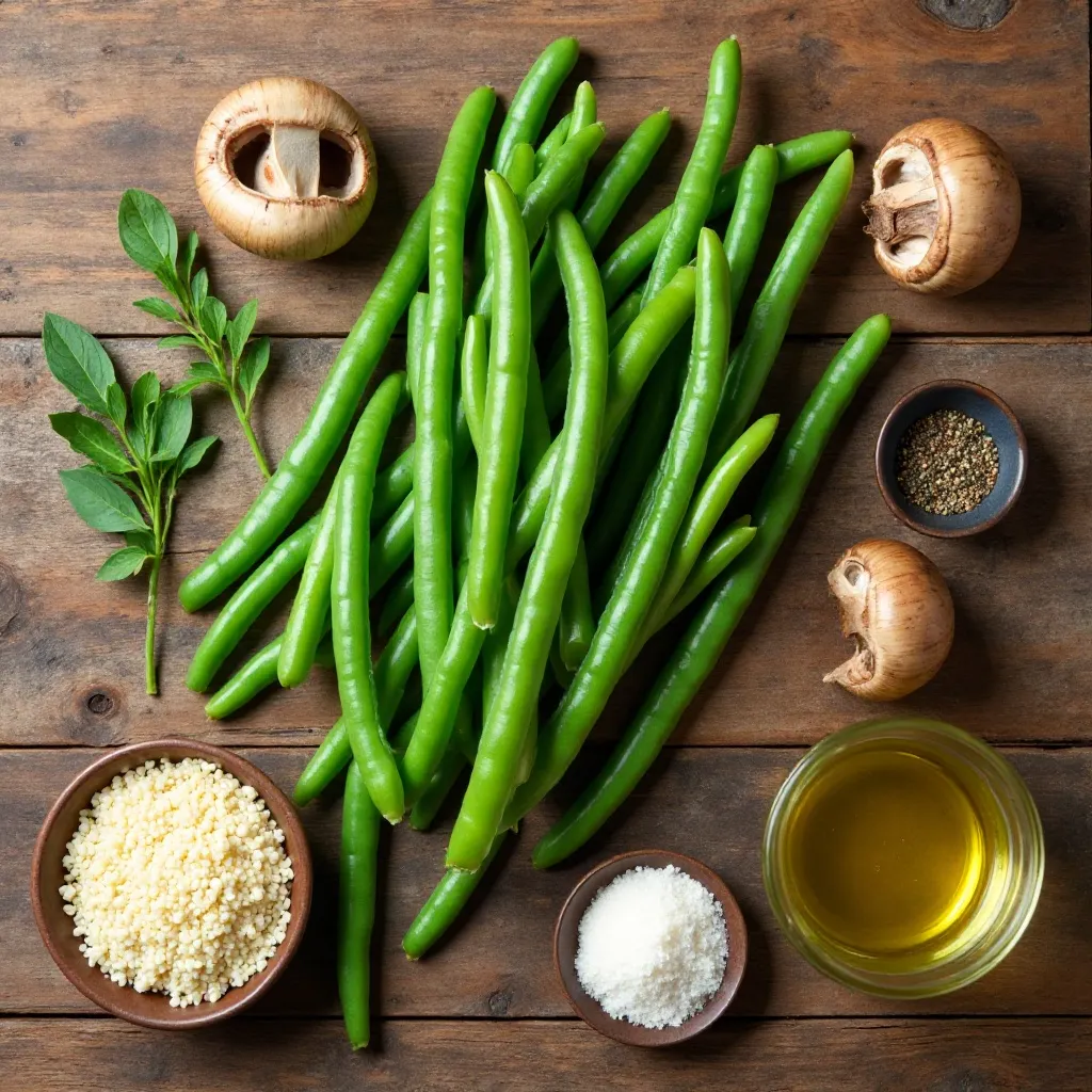 Air Fryer Green Beans and Mushrooms