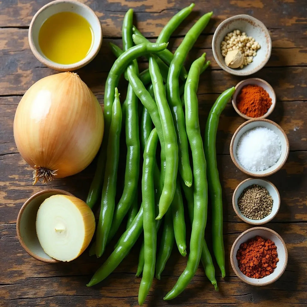 Air Fryer Green Beans and Onions