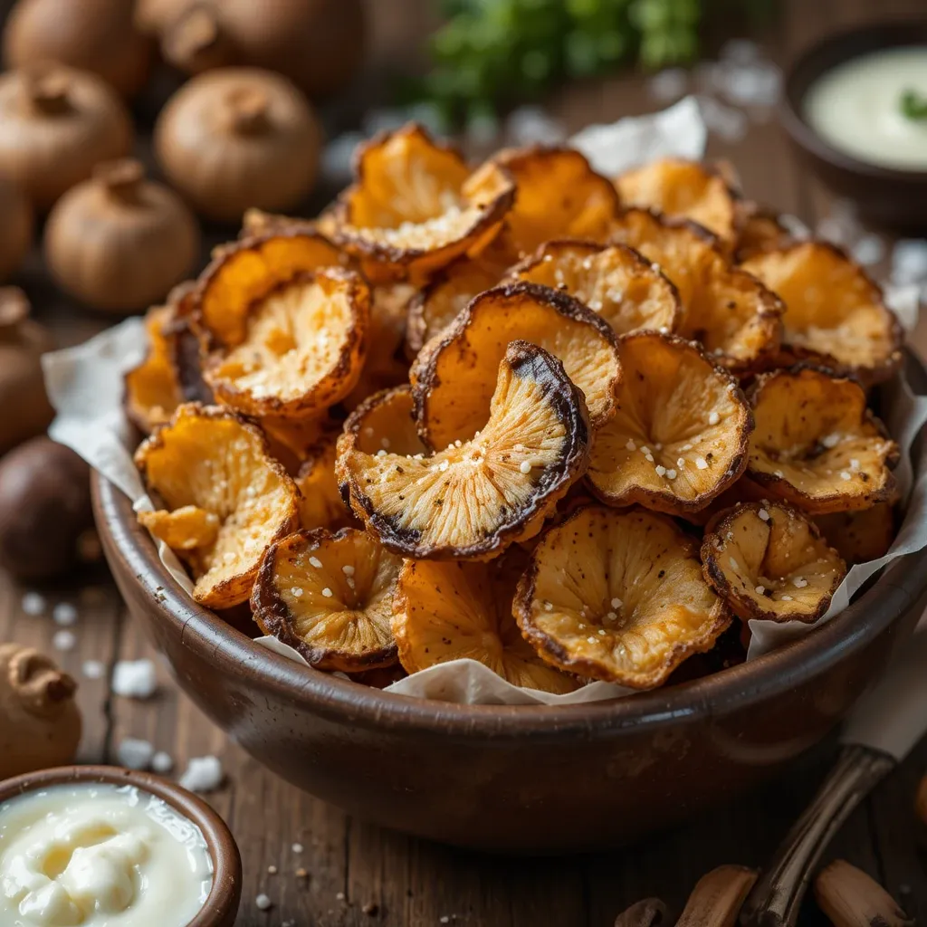 Air Fryer Mushroom Chips