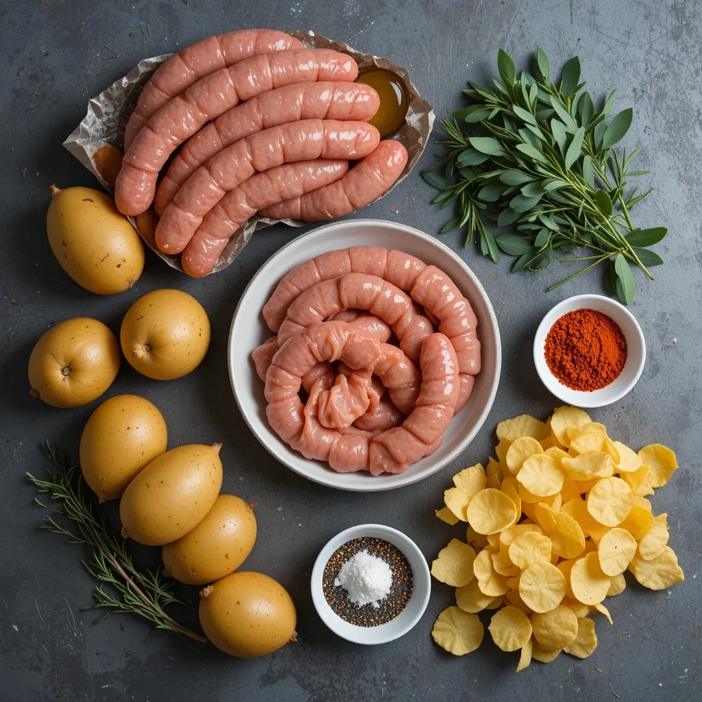 Air Fryer Sausages and Chips