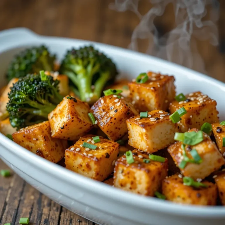 Air Fryer Tofu and Broccoli